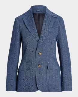 Emporio Armani Single-Button Chevron Tweed Blazer | Neiman