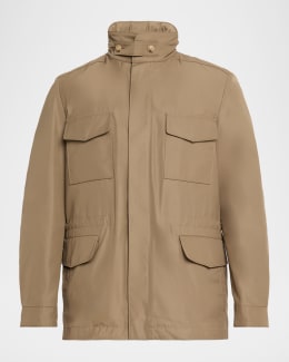 Loro Piana Men's Linen and Silk Roadster Single-Breasted Jacket