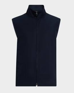 Brunello Cucinelli Men's Wool Full-Zip Vest | Neiman Marcus