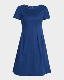 Emporio Armani Emma Pleated Fit-&-Flare Mini Dress | Neiman