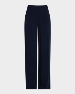 Emporio Armani Mid-Rise Straight-Leg Trousers | Neiman Marcus