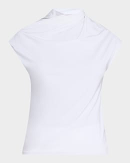 Loewe Short-Sleeve Draped Twisted T-Shirt | Neiman Marcus