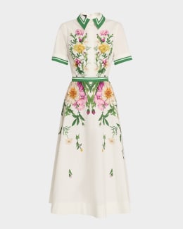 Rickie Freeman for Teri Jon Floral-Embroidered Tulle Gown | Neiman Marcus