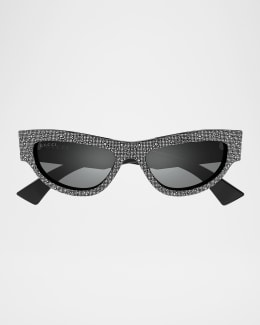 Gucci Miami Logo 53mm Acetate Cat-Eye Sunglasses | Neiman Marcus