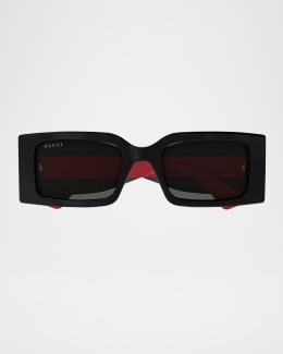 Gucci Rectangle Plastic Sunglasses | Neiman Marcus