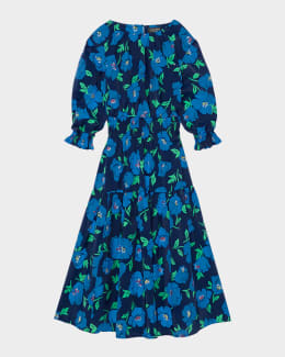 kate spade new york painterly strokes tiered seersucker midi