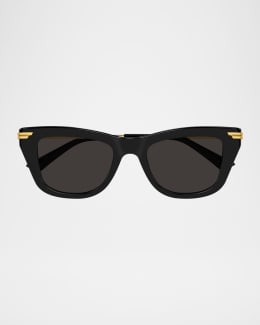 Bottega Veneta Recycled Acetate Rectangular Sunglasses