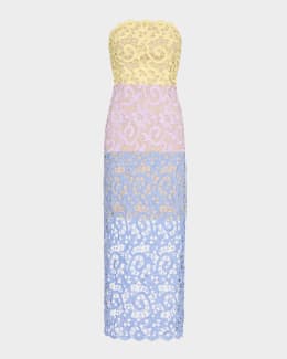 Milly Anna Grand Fleur Floral-Embroidered Maxi Dress | Neiman Marcus