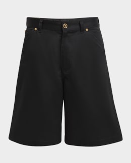 Givenchy Men's Silk All-Over Logo Shorts | Neiman Marcus