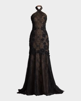 Tadashi Shoji Pleated One-Shoulder Metallic Gown | Neiman Marcus