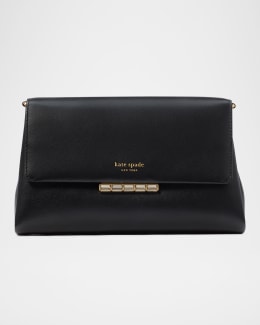 Toteme T-Lock Leather Clutch Bag Neiman Marcus