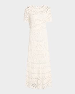 SIMKHAI Colette Short-Sleeve Combo Dress | Neiman Marcus