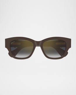 Saint Laurent Acetate Rectangle Sunglasses | Neiman Marcus