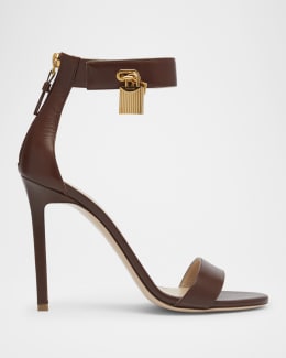TOM FORD Lock Metallic Stiletto Sandals | Neiman Marcus