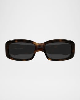 ALAIA Acetate Rectangle Sunglasses | Neiman Marcus
