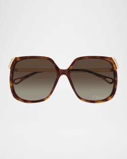 Chloe Gradient Aviator Metal Sunglasses | Neiman Marcus display picture 2