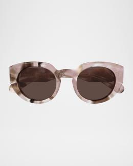 Chloe Round Acetate Sunglasses | Neiman Marcus