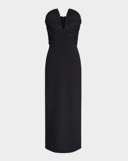 Halston Vali Open-Back Crepe Back Satin Gown | Neiman Marcus