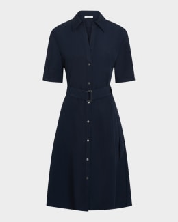 Theory Fixed-Sleeve Poplin Shirtdress | Neiman Marcus