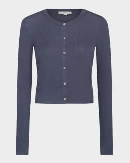 MOTHER The Crop Rib Cardigan | Neiman Marcus