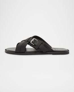サンダル MONCLER Men Sandals 4C0002001A49 998 BLUE Moncler Men's Mon Summer Slide Sandals | Neiman Marcus