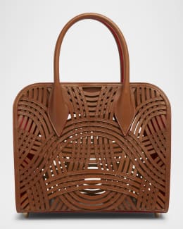 ALAIA Mina 20 Tote Bag in Vienne Wave Perforated Leather