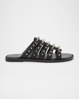 Valentino Garavani Nellcote Studded Suede Flat Sandals