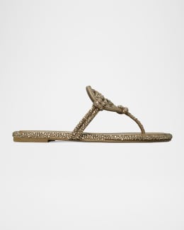 Tory Burch Miller Tortoise-Print Leather Sandals | Neiman Marcus