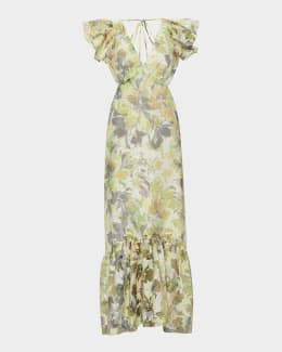 Liv Foster Reese Beaded Floral-Embroidered Maxi Dress | Neiman Marcus