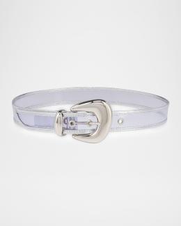 Givenchy Label Belt in Box Leather | Neiman Marcus display picture 1