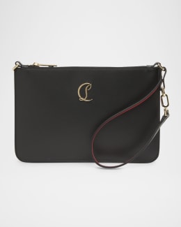 ■Christian Louboutin■Cabata ミニ スタッズ レザーポーチ Cabata Mini studded leather pouch in black - Christian