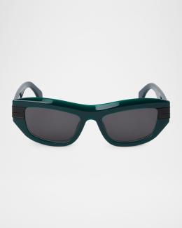 Palm Angels Harmony Oval Acetate Sunglasses | Neiman Marcus display picture 3