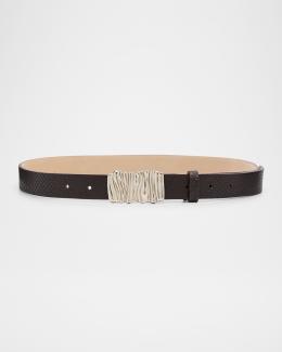MICHAEL Michael Kors Black Leather Belt Gold Tone Buckle Crystal Swag Chain Michael Kors Women main image 3