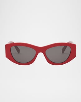 Bold 3 Dots Acetate Rectangle Sunglasses | Neiman Marcus