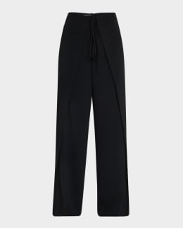 ALAIA Zipper Spiral Straight-Leg Pants | Neiman Marcus