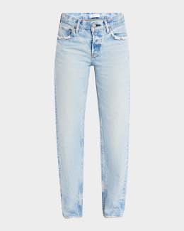 MOUSSY BEP OG ラインストーン 　WHITE MOUSSY VINTAGE Bellport Straight Jeans | Neiman Marcus