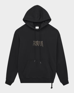 Saint Laurent Men's Quarter-Zip Logo Sweatshirt | Neiman Marcus