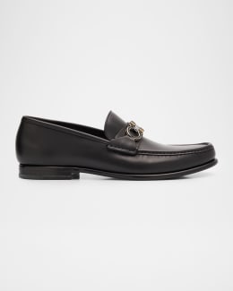 Ferragamo Men's Brian Leather Square-Toe Venetian Loafers | Neiman