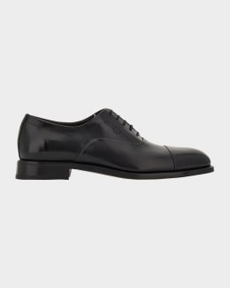 John Lobb Men's Hartland Cap Toe Brogue Leather Oxfords | Neiman