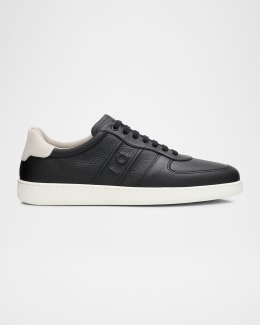 Ferragamo Men's Cassina Gancini Leather Low-Top Sneakers