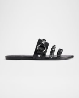 Loewe Petal Leather Anagram Slide Sandals | Neiman Marcus