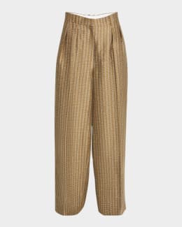 【関税＆送料込み】Brunello Cucinelli Sparkling Pants Brunello Cucinelli Sparkling Linen Canvas Pleated Wide-Leg