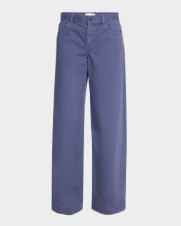 Versace Mid-Rise Stone Wash Denim Wide-Leg Pants | Neiman Marcus
