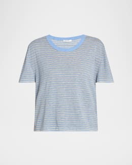 THE ROW Kaddy Textured Short-Sleeve T-Shirt | Neiman Marcus