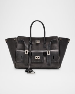 ハンドバッグ BALENCIAGA HOURGLASS SOFT MEDIUM HANDBAG IN SMOOTH LEATHER Balenciaga Medium Hourglass Soft Leather Shoulder Bag