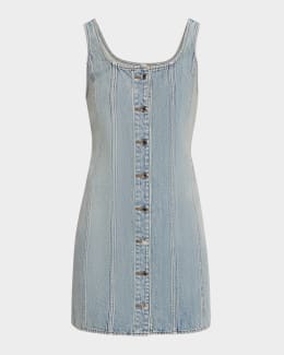 knee length dresses for ladies Ramy Brook Katalina Denim Mini Dress - Medium Wash