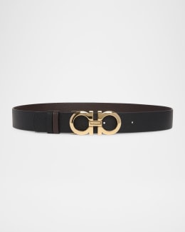 Ferragamo Gancini-Buckle Reversible Leather Belt | Neiman Marcus