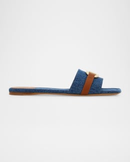 MACH & MACH Double Heart Rubber Thong Sandals | Neiman Marcus
