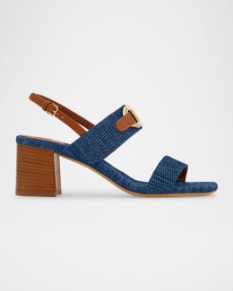 Ferragamo Ely Metallic T-Strap Sandals | Neiman Marcus