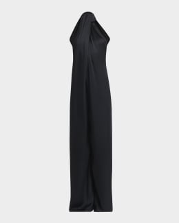 Saint Laurent Combinaison Sleeveless Belted Silk Chiffon